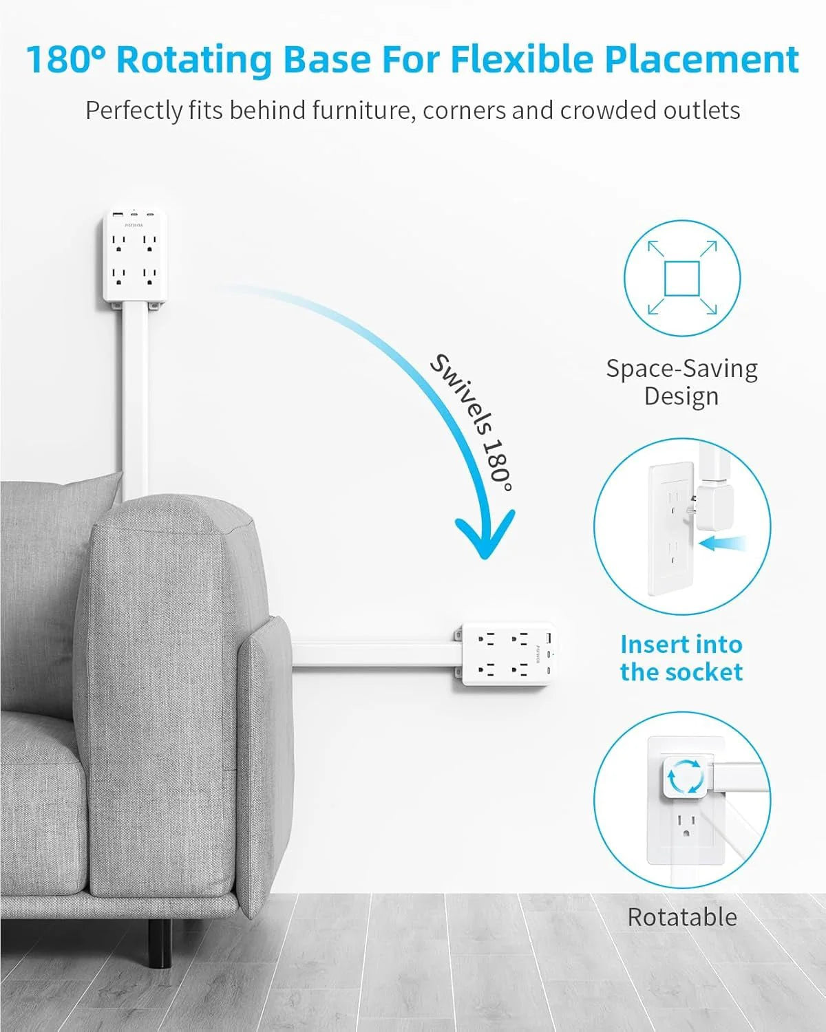 Rotating USB Power Strip