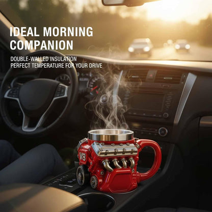 🔥LAST DAY 49% OFF🔥-Retro Engine Coffee Mug, V8 Engines Stainless Steel Cup