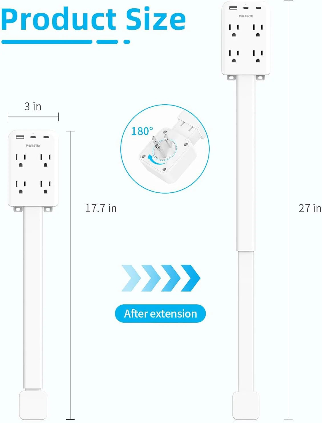 Rotating USB Power Strip