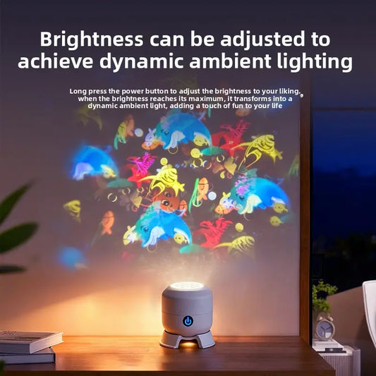 Dynamic Rotating LED Pattern Projection Desk Lamp