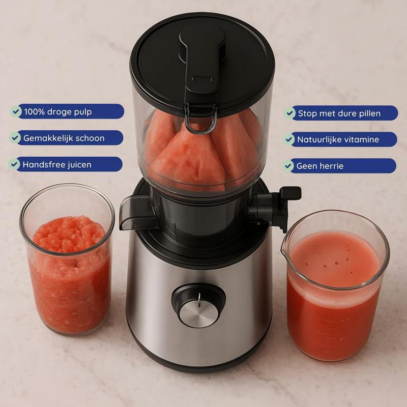 🎉Nieuwjaars Cadeau 50% KORTING!🥤Coldpress Slowjuicer Pure Pro – Hoog Suikeraft & Meer Voedingsstoffen: Stil, Makkelijk Te Reinigen Voor Fruit/Groenten/Nootmelk!